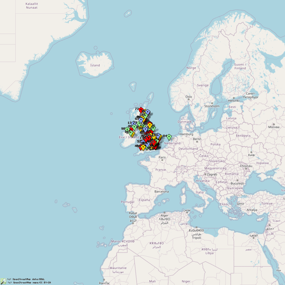 This map shows OARC Members