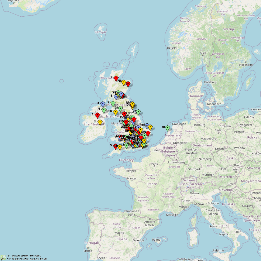 This map shows OARC Members