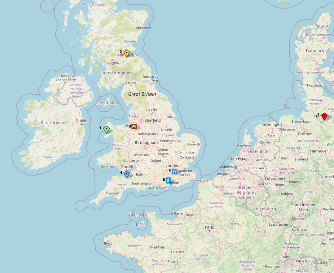 This map shows Autumn OARC Portable Day Locations
