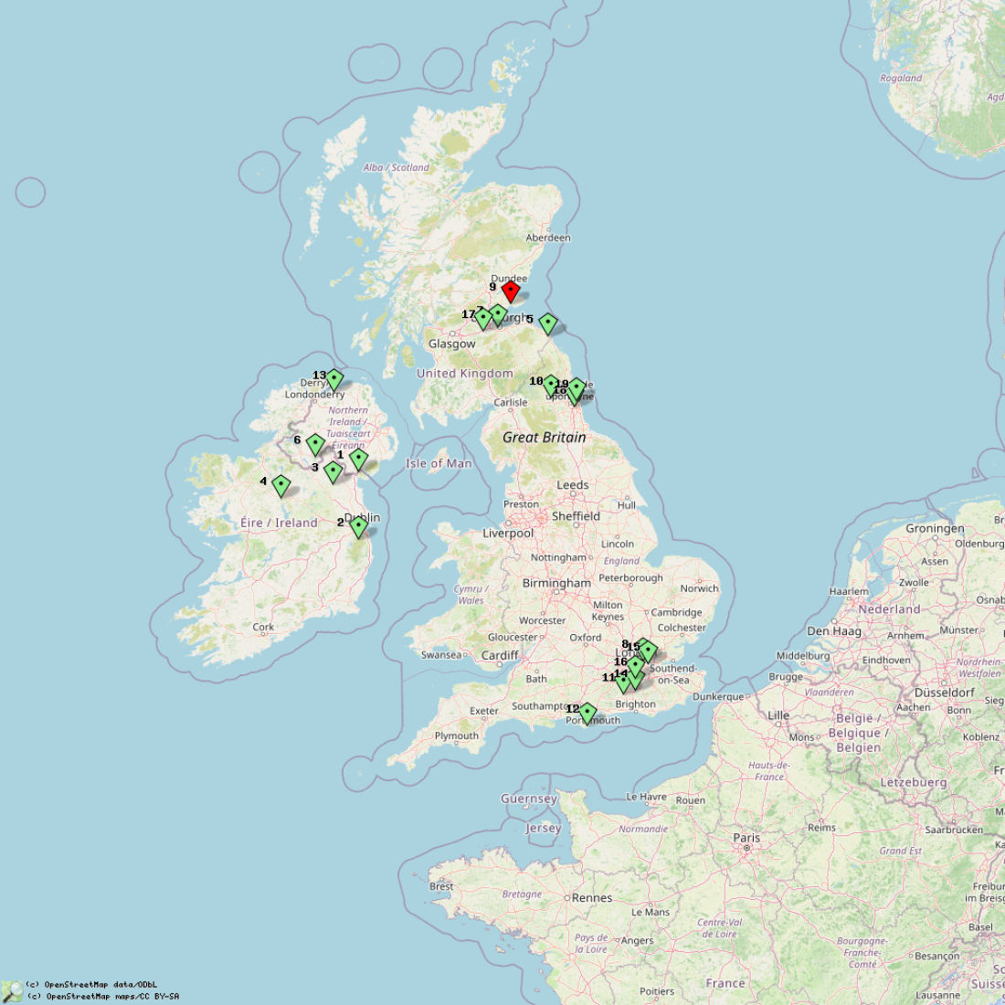 This map shows OARC Member Repeaters they've heard