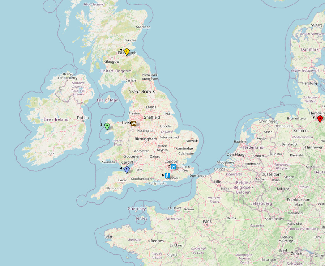 This map shows Autumn OARC Portable Day Locations