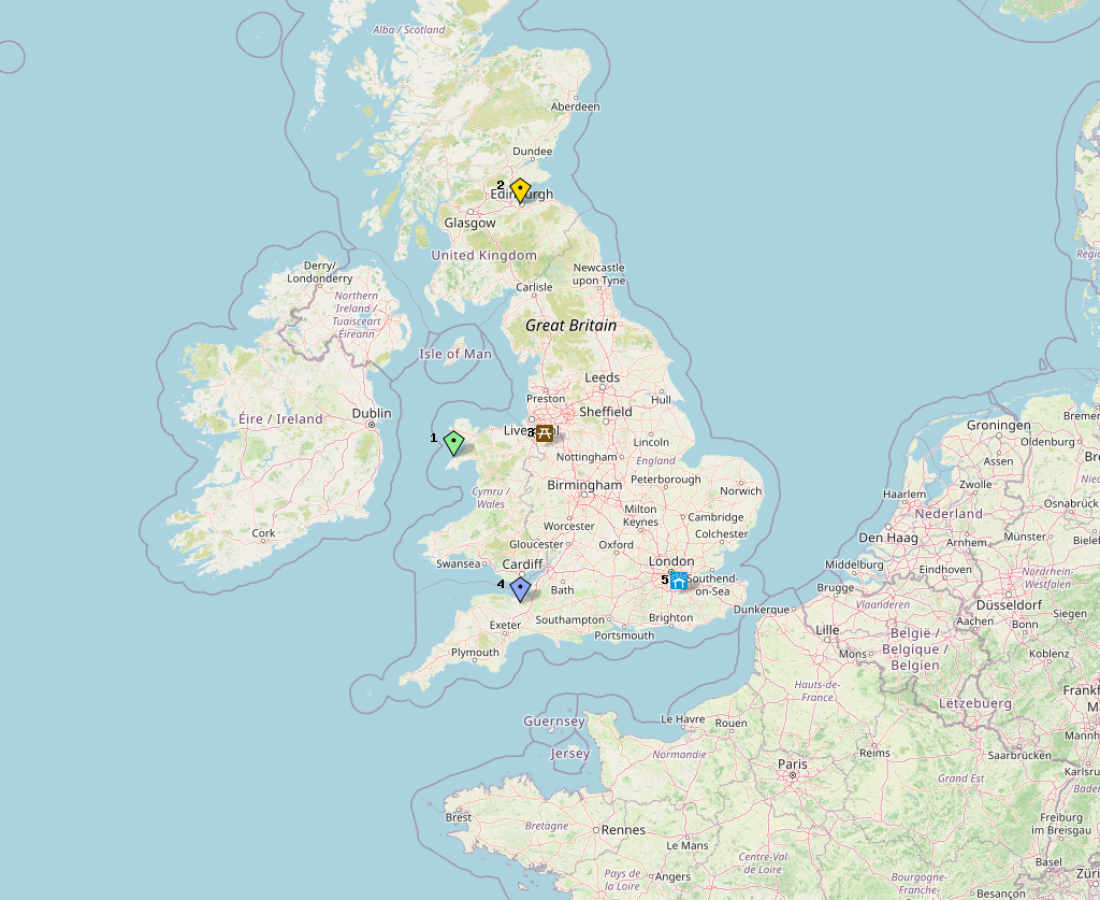 This map shows Autumn OARC Portable Day Locations