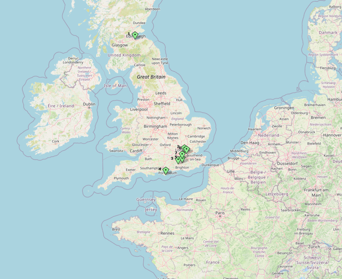 This map shows Autumn OARC Portable Day Locations