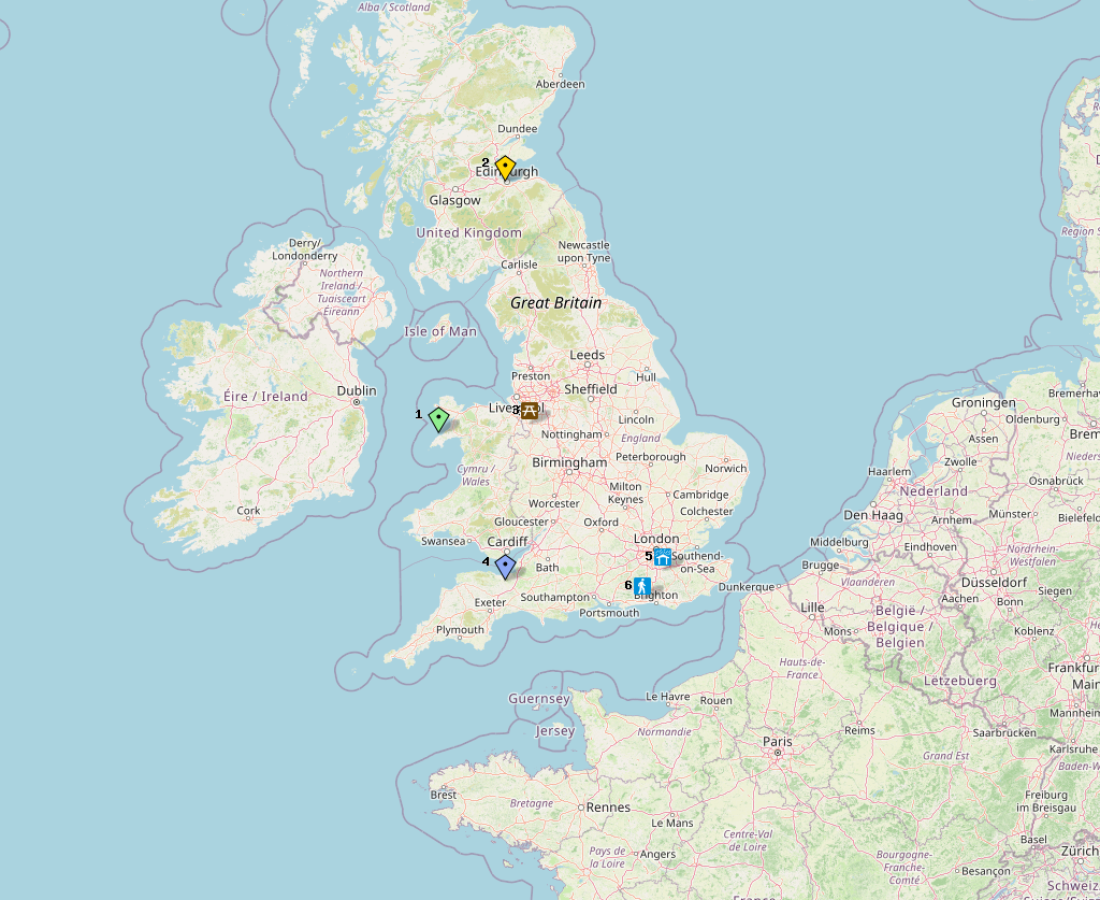 This map shows Autumn OARC Portable Day Locations