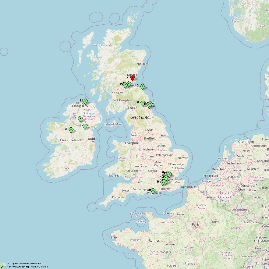 This map shows OARC Member Repeaters they've heard