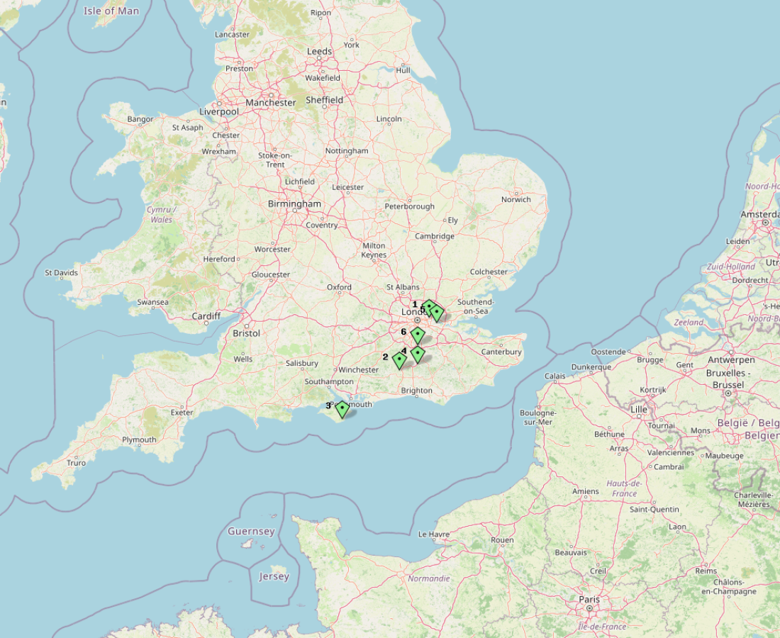 This map shows Autumn OARC Portable Day Locations