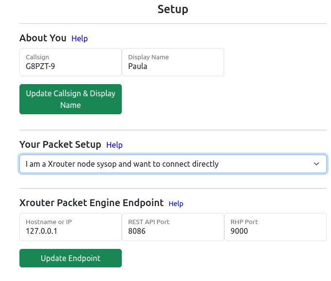 WhatsPac Initial Setup Options